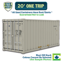 Load image into Gallery viewer, 20&#39; One Trip Shipping Container For Sale Calgary, Calgary shipping container for sale, 20&#39; shipping container for sale Calgary AB, Calgary AB shipping container for sale, One Trip shipping container for sale, One Trip like new shipping container for sale, used shipping container for sale Calgary, conex for sale, steel storage container for sale, shipping container prices Calgary, buy a shipping container Calgary, Northern Container Sales
